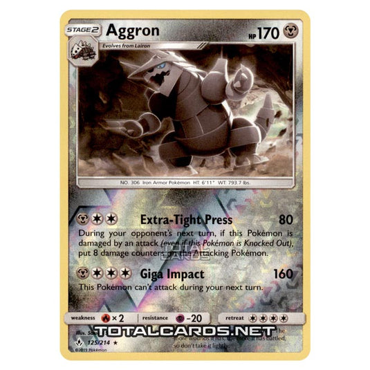 Pokemon - Sun & Moon - Unbroken Bonds - Aggron - 125/214 - (Reverse Holo)