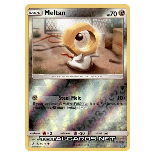 Pokemon - Sun & Moon - Unbroken Bonds - Meltan - 128/214 - (Reverse Holo)