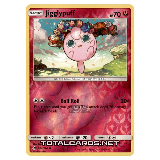 Pokemon - Sun & Moon - Unbroken Bonds - Jigglypuff - 134/214 - (Reverse Holo)