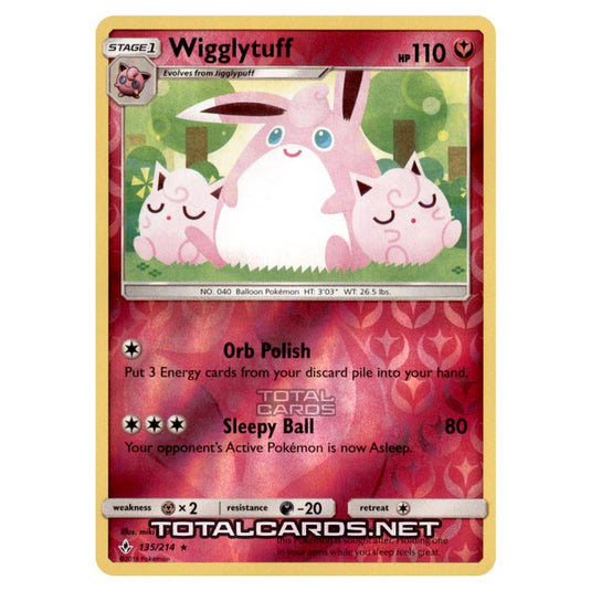 Pokemon - Sun & Moon - Unbroken Bonds - Wigglytuff - 135/214 - (Reverse Holo)