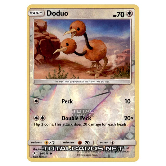 Pokemon - Sun & Moon - Unbroken Bonds - Doduo - 150/214 - (Reverse Holo)