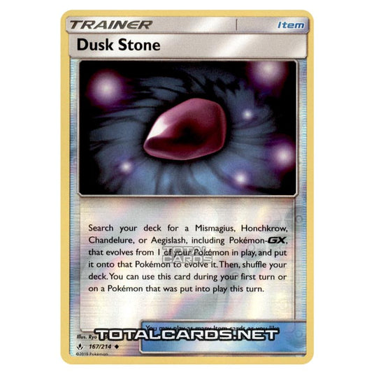 Pokemon - Sun & Moon - Unbroken Bonds - Dusk Stone - 167/214 - (Reverse Holo)