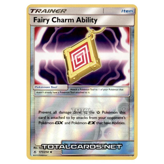 Pokemon - Sun & Moon - Unbroken Bonds - Fairy Charm Ability - 171/214 - (Reverse Holo)