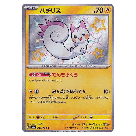 Pachirisu 243 card from the Pokemon set Shiny Treasure ex