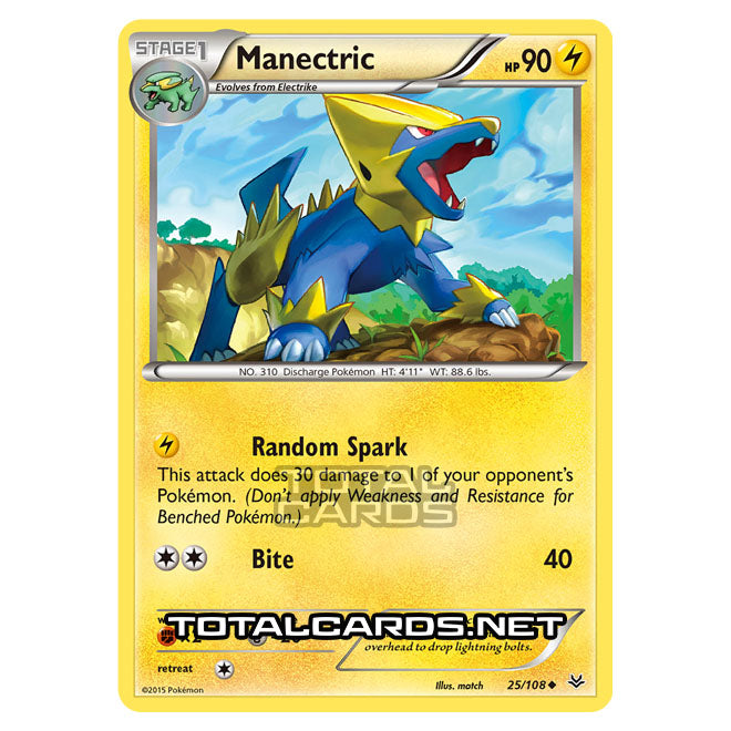 Manectric Card Rising Rivals Pokemon - XY - Roaring Skies - Manectric - 25/108