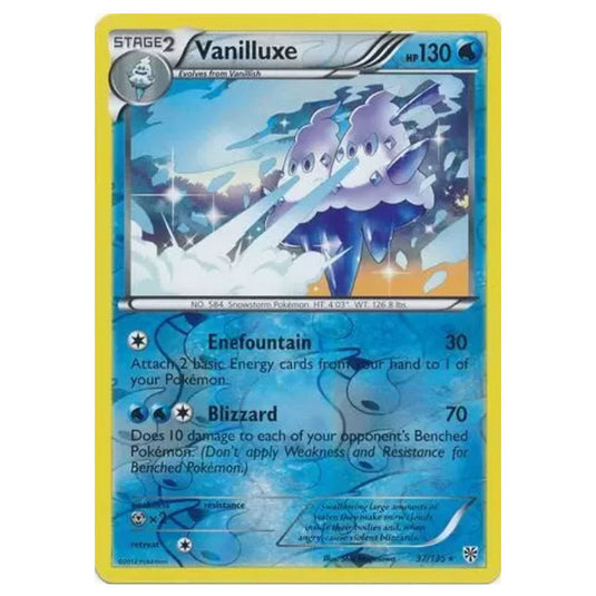 Pokemon - Black & White - Plasma Storm (Reverse Holo) - Vanilluxe - 37/135