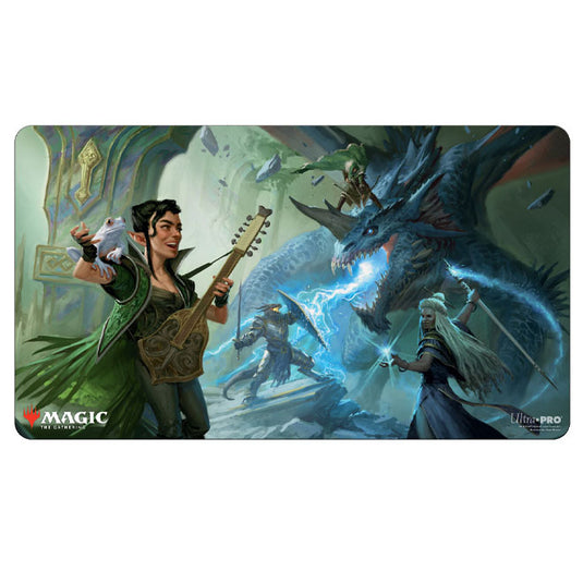 Ultra Pro - Magic The Gathering - Adventures in the Forgotten Realms - Playmat - The Party Fighting Blue Dragon