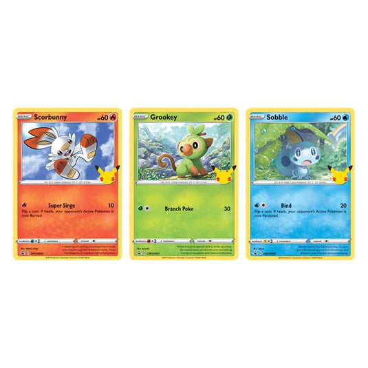 Pokemon - 25th Anniversary Galar Starters - 3 Pack Oversize Booster Exclusive