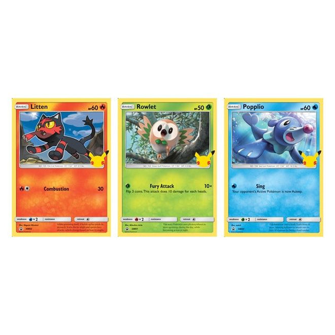 Pokemon - 25th Anniversary Alola Starters - 3 Pack Oversize Booster Ex Pokemon - 25th Anniversary Alola Starters - 3 Pack Oversize Booster Ex