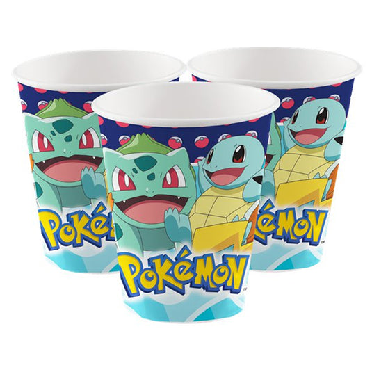 Pokemon - Kanto Starters - 250ml Paper Cups (Pack of 8)