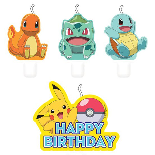 Pokemon - Kanto Starters - Birthday Candles (Pack of 4)