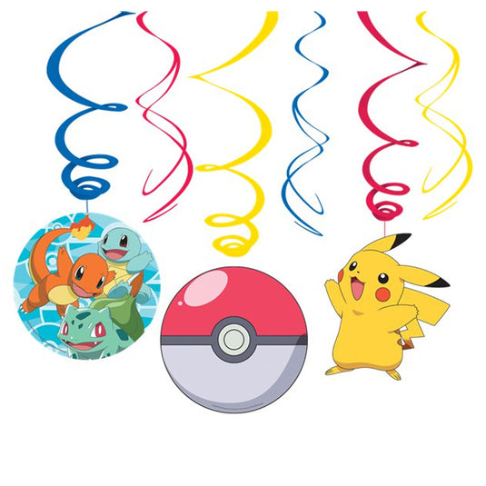Pokemon - Kanto Starters - Hanging Swirl Decorations
