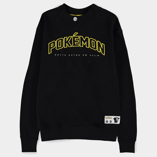 Pokemon - Logo Black - Oversized Men's Crewneck Sweater