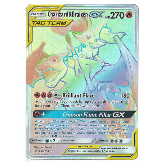 Pokemon - Sun & Moon - Cosmic Eclipse - Charizard & Braixen-GX - 251/236