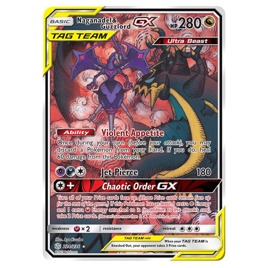 Pokemon - Sun & Moon - Cosmic Eclipse - Naganadel & Guzzlord-GX - 223/236