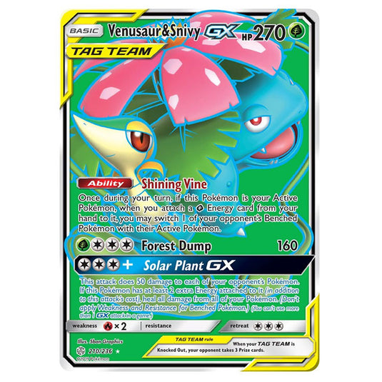 Pokemon - Sun & Moon - Cosmic Eclipse - Venusaur & Snivy-GX - 210/236