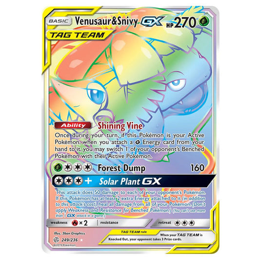 Pokemon - Sun & Moon - Cosmic Eclipse - Venusaur & Snivy-GX - 249/236