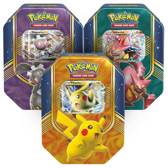 Pokemon - Battle Heart Tin Set - Magearna-EX - Pikachu-EX - Volcanion-EX