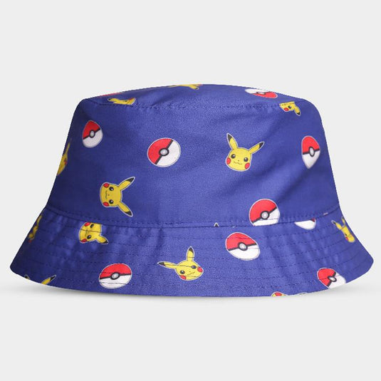 Pokemon - AOP Pikachu & Poke Balls Blue - Kids Bucket Hat