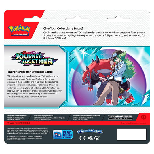 Pokemon - Scarlet & Violet - Journey Together - 3 Pack Blister - Back