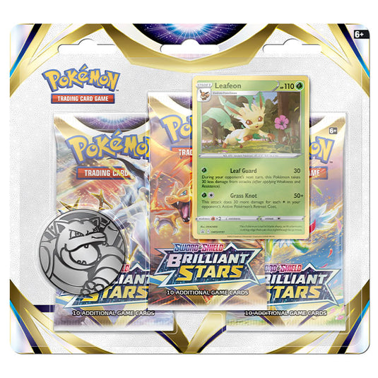 Pokemon - Sword & Shield - Brilliant Stars - 3 Pack Blister - Leafeon