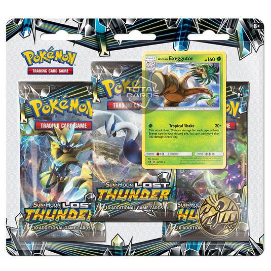 Pokemon - Sun & Moon - Lost Thunder - 3 Pack Blister - Alolan Exegguto Pokemon - Sun & Moon - Lost Thunder - 3 Pack Blister - Alolan Exegguto