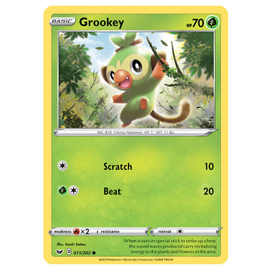 Pokemon - Sword & Shield - Base Set - Grookey (Holo 011/202)