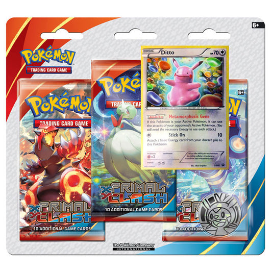 XY Primal Clash - Ditto - 3 Pack Blister