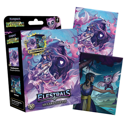 Elestrals TCG - Divine Champions - Lifestream - Card Sleeves - Posthumoose Champion of Artemis (100 Sleeves)