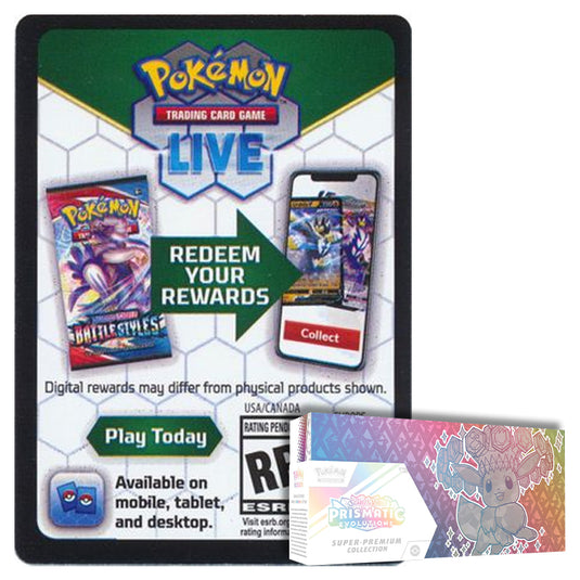 Pokemon - Scarlet & Violet - Prismatic Evolutions - Super Premium Collection - Online Code Card