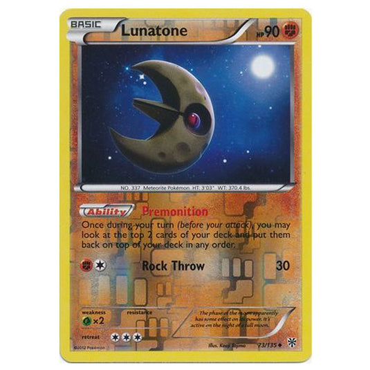 Pokemon - Black & White - Plasma Storm (Reverse Holo) - Lunatone - 73/135