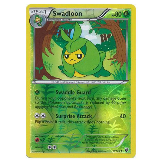 Pokemon - Black & White - Plasma Storm (Reverse Holo) - Swadloon - 9/135