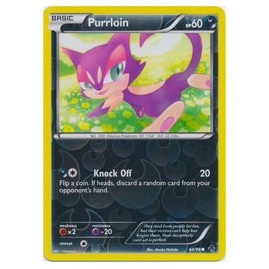 Pokemon - Black & White - Emerging Powers - (Reverse Holo) - Purrloin 64/98