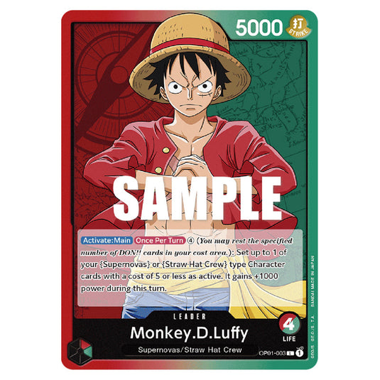 Monkey.D.Luffy OP01-003 card from the One Piece set Romance Dawn