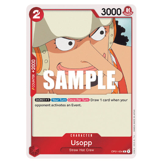 Usopp OP01-004 card from the One Piece set Romance Dawn