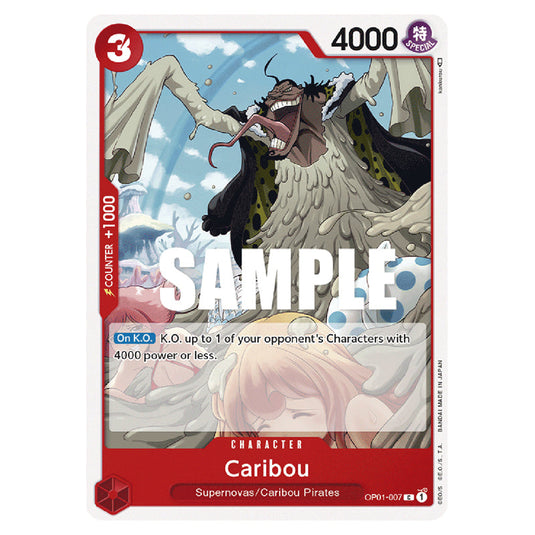 Caribou OP01-007 card from the One Piece set Romance Dawn