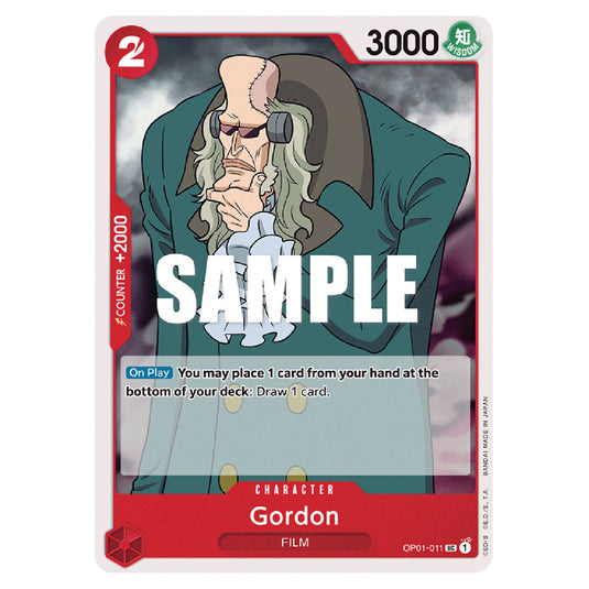 Gordon OP01-011 card from the One Piece set Romance Dawn