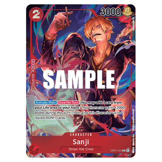 Sanji OP01-013a card from the One Piece set Romance Dawn