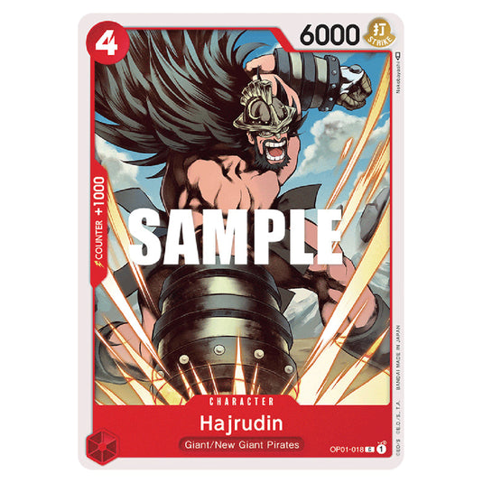 Hajrudin OP01-018 card from the One Piece set Romance Dawn