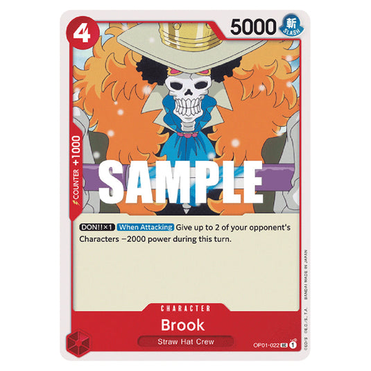 Brook OP01-022 card from the One Piece set Romance Dawn