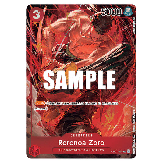 Roronoa Zoro OP01-025a card from the One Piece set Romance Dawn