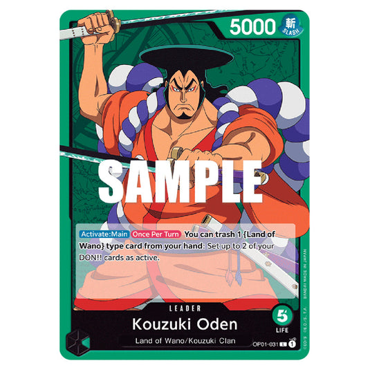 Kouzuki Oden OP01-031 card from the One Piece set Romance Dawn