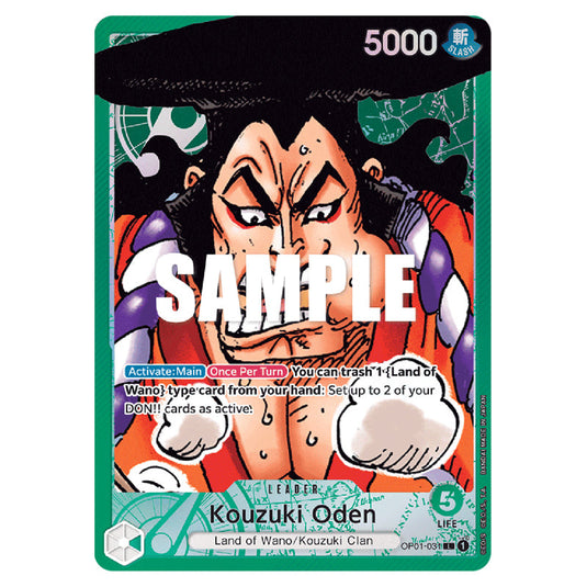 Kouzuki Oden OP01-031a card from the One Piece set Romance Dawn