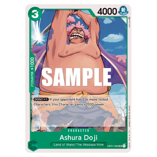 Ashura Doji OP01-032 card from the One Piece set Romance Dawn