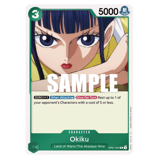 Okiku OP01-035 card from the One Piece set Romance Dawn