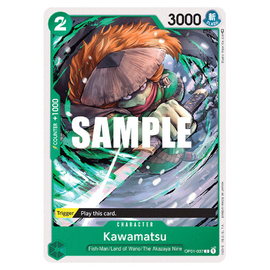 Kawamatsu OP01-037 card from the One Piece set Romance Dawn