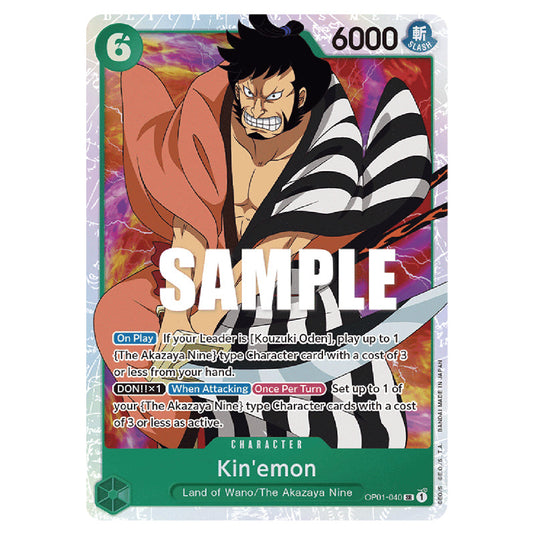 Kin'emon OP01-040 card from the One Piece set Romance Dawn