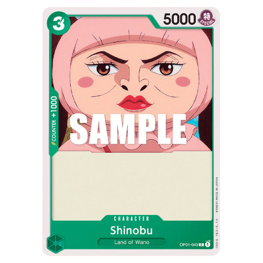 Shinobu OP01-043 card from the One Piece set Romance Dawn