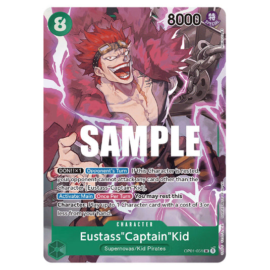 Eustass"Captain"Kid OP01-051a card from the One Piece set Romance Dawn