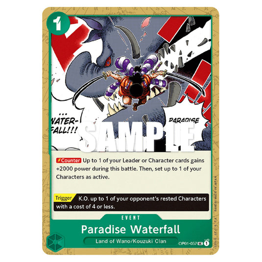 Paradise Waterfall OP01-057 card from the One Piece set Romance Dawn